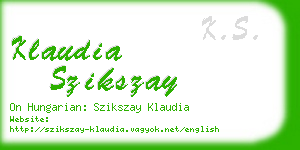 klaudia szikszay business card